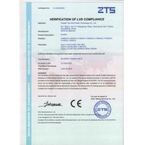 Foshan Top One Power Technology Co.,Ltd. Certifications