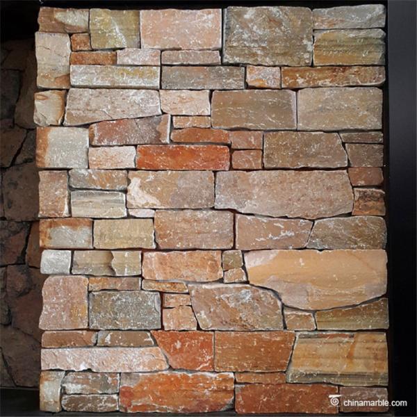 Natural stone Cement Back Ledge Stone , External Stone Wall Cladding With Cement