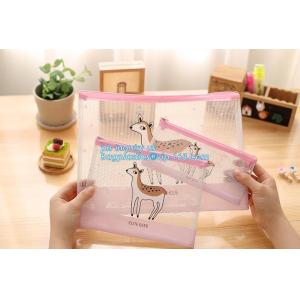 Customize Mesh PVC Pencil Bag A4 Travel Passport Pouch, Plastic Zip lockk