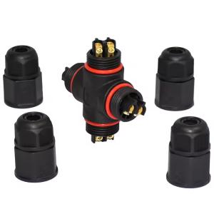 Buy cheap Black Coating Waterproof Power Connector with Rated Voltage 250V AC and 10 MΩ Contact Resistance from wholesalers