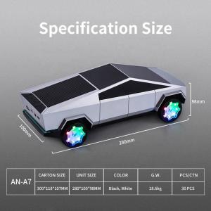 Buy cheap Tesla Cybertruck Blue tooth Speaker RGB lights Car model 15W Wireless Charging Charger Car Shape Speaker With BT/FM/TF/USB/AUX from wholesalers