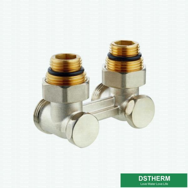 Customized Brand Brass Straight H Type Double Radiator Ball Valve For HVAC