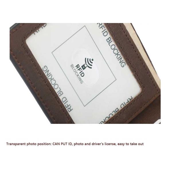 Black Coffee Credit Card Bank Cardholder with RFID Blocking and Crazy Horse Leather