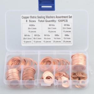Buy cheap Copper Metric Sealing Washers Assortment Set 8 sizes 120 pcs cooper washer kit from wholesalers