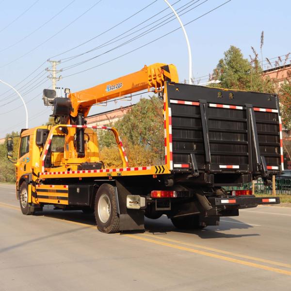 Customized 4X2 FAW 10 Tons Tow Trucks Wrecker Truck Flat Bed Truck With Crane for Rescue