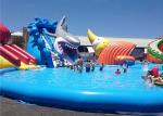 Buy cheap Customized Inflatable Water Parks , Giant Shark Inflatable Swimming Pool With Slide from wholesalers