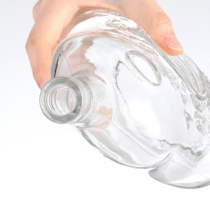 Buy cheap Glass Liquor Wine Whisky Bottle With Cork Lid Transparent Round Empty and Custom Size from wholesalers