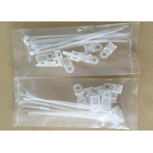 Nylon Tie Wraps With Saddle Clamp , Uv Resistant Cable Ties White 10 Pcs Per