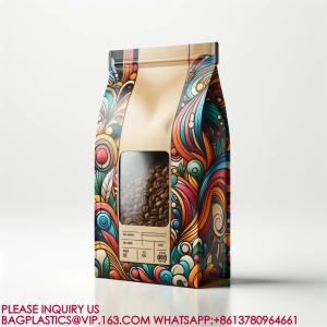 Buy cheap Flat Bottom Pouches, Square Bottom Pouch, Custom Printed Coffee Beans Packaging Bags Plas from wholesalers