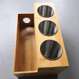 Customized Bamboo Bathroom Storage Rack Hair Appliance Organizer