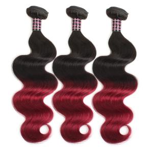 Buy cheap Unprodussed Remy Indian  Virgin Hair Weft Body Wave Ombre Color 1B/99J from wholesalers