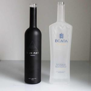Buy cheap Premium Frosted Unique Liquor Bottles Vodka XO Glass Bottle Full Coated from wholesalers