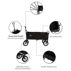 Buy cheap Qingdao Port Heavy-Duty Iron Frame Fabric Camping Trolley Folding Wagon from wholesalers
