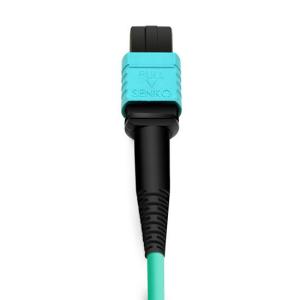 Buy cheap 1m (3ft) 12 Fibers Low Insertion Loss Female to Female MPO Trunk Cable Polarity B LSZH OM3 50/125 Multimode Fiber from wholesalers