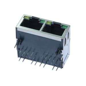 Buy cheap XRJM-S-02-8-8-1 Rj45 Modular Jack 1 x 2 Port Shield With LED LPJE201AGNL from wholesalers