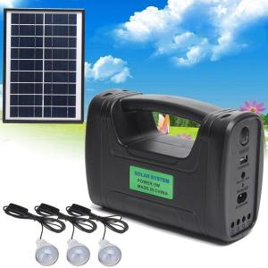 12PCS SMD LED 3W 4W 5W Indoor Solar Lighting Kit With 4Ah Lead Acid Batttery