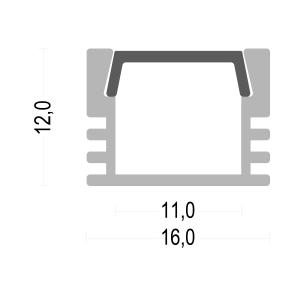 Buy cheap LED Strip Aluminium Profile Width16mm*High12mm with PC diffuser cover from wholesalers