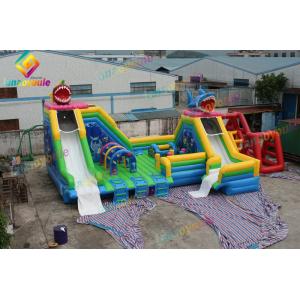 Waterproof Inflatable Obstacle Castle Water Slide Park Customized Logo Painting