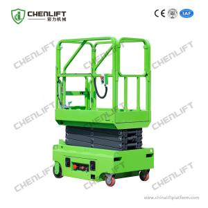 5.9m Mini Manual Pushing Mobile Scissor Lift with Loading Capacity of 240Kg
