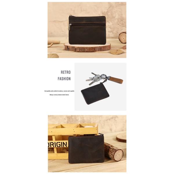 Daily Business Genuine Leather Mini Coin Purse Keychains Money Bag Men Key Pouch Credit Card Holder Wallet