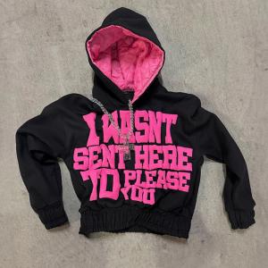 Custom Puff Print Double Layer Hoodie Pullover No String Tight Waist Heavyweight