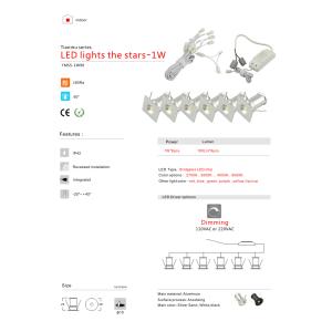 6PCS 1W Mini LED Spotlight + Dimming Power Source Kit + Wire Mini recessed LED