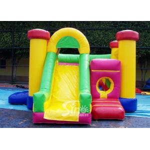 Outdoor Kids Inflatable Bouncy Castle With Slide And Pillars Inside Made Of Best
