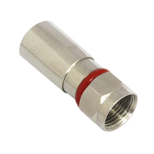 Buy cheap Compression F Male Coaxial Cable Connector Red Ring RG6 RG59 Terminator CCTV CATV from wholesalers