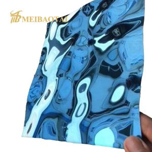 Buy cheap Decorative Stainless Steel Sheet Metal Blue PVD Color Coating Water Ripple from wholesalers