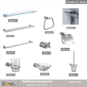 Buy cheap Sano 10 Piece Bathroom Hardware Sets Cylindrical SUS304 from wholesalers