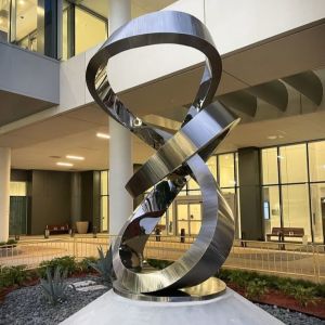 Buy cheap Ribbon Custom Landscape Modern Stainless Steel Statue Metal Sculpture for Home Decor Artwork from wholesalers