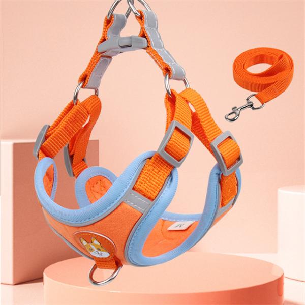 Suede Material Reflective Strips Pet Harness Vest For Dogs And Cats