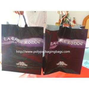 Buy cheap Black Soft Flexible Loop Handle Plastic Bags With Custom Printing from wholesalers