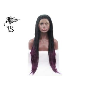 Buy cheap Black Ladies Synthetic Braided Wigs / Lace Front Twist Braids 28 Inch No Shedding from wholesalers