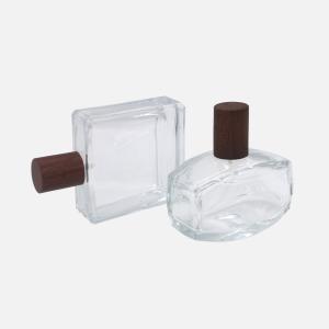 glass perfume spray 50ml 100ml perfume bottles with wooden caps