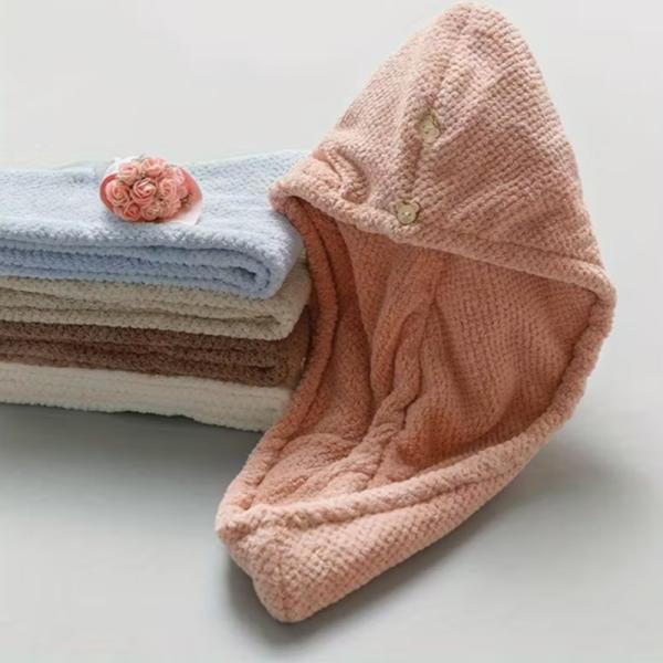 Buy cheap Thick Coral Fleece Hair Drying Cap with Pineapple Grid for Quick-Dry and Durable Construction from wholesalers