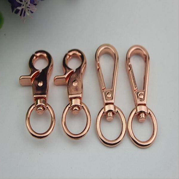 Buy cheap Leather handbag hardware rose gold swivel hook snap 14 mm & 13 mm round shape trigger snap hook from wholesalers