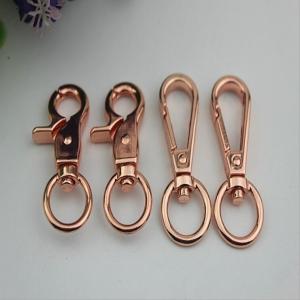 Buy cheap Leather handbag hardware rose gold swivel hook snap 14 mm & 13 mm round shape trigger snap hook from wholesalers