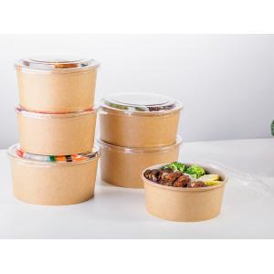 Buy cheap Customized Round Kraft Paper Bowls With Lids , Environmentally - Friendly from wholesalers