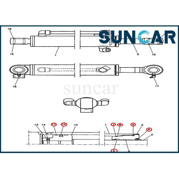 PE01V00004R100 Dozer Blade Cylinder Seal Kit CX14 CASE Hydraulic Cylinder