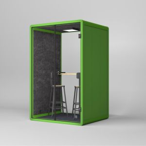 Buy cheap Customized Two Person Booth Grass Green / Wood Grain Sound Proof Cabins With Emergency Safety Hammer product