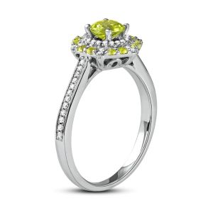 Buy cheap Green Peridot & CZ Ring 1/6 ct tw 10K White Gold In Silver from wholesalers