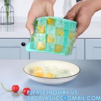 China Silicone Ice Cube Molds With Removable Lids Reusable And BPA Free For Whiskey, Cocktail, Stackable Flexible Safe Ice for sale