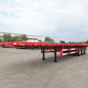 Buy cheap Used CIMC Triaxle Flatbed Truck Trailer with 40ft Container from wholesalers