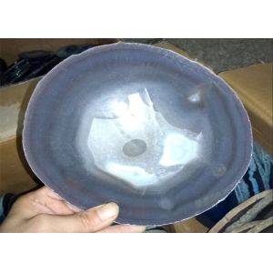 Buy cheap Modern Natural Stone Crafts Big Colorful Agate Stone Slice Tray Round Shape from wholesalers