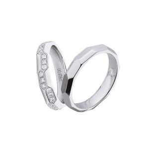 Buy cheap Geometric Pattern Design Manual Inlay 9.8g Couple Pair Rings product