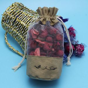 Dry Flowers Packing Organza Window Jute Lavender Pouch