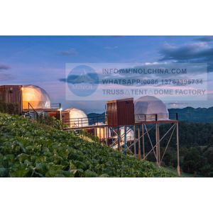 100km/H Outside Geo Glamping Dome Tent With Fireplace