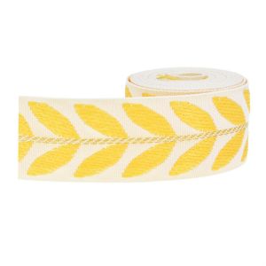 Buy cheap 25mm*2y Jacquard Leaf Ribbon Eco Friendly Christmas Ribbon Wired from wholesalers