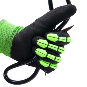 Buy cheap 13 Gauge Nylon Nitrile Sandy TPR Impact Resistant Gloves with High Visibility Colors from wholesalers